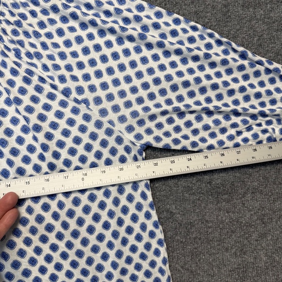 Michael Kors Blouse Womens Plus 2X White 3/4 Sleeves Round Neck Geometric NWT - Picture 6 of 7